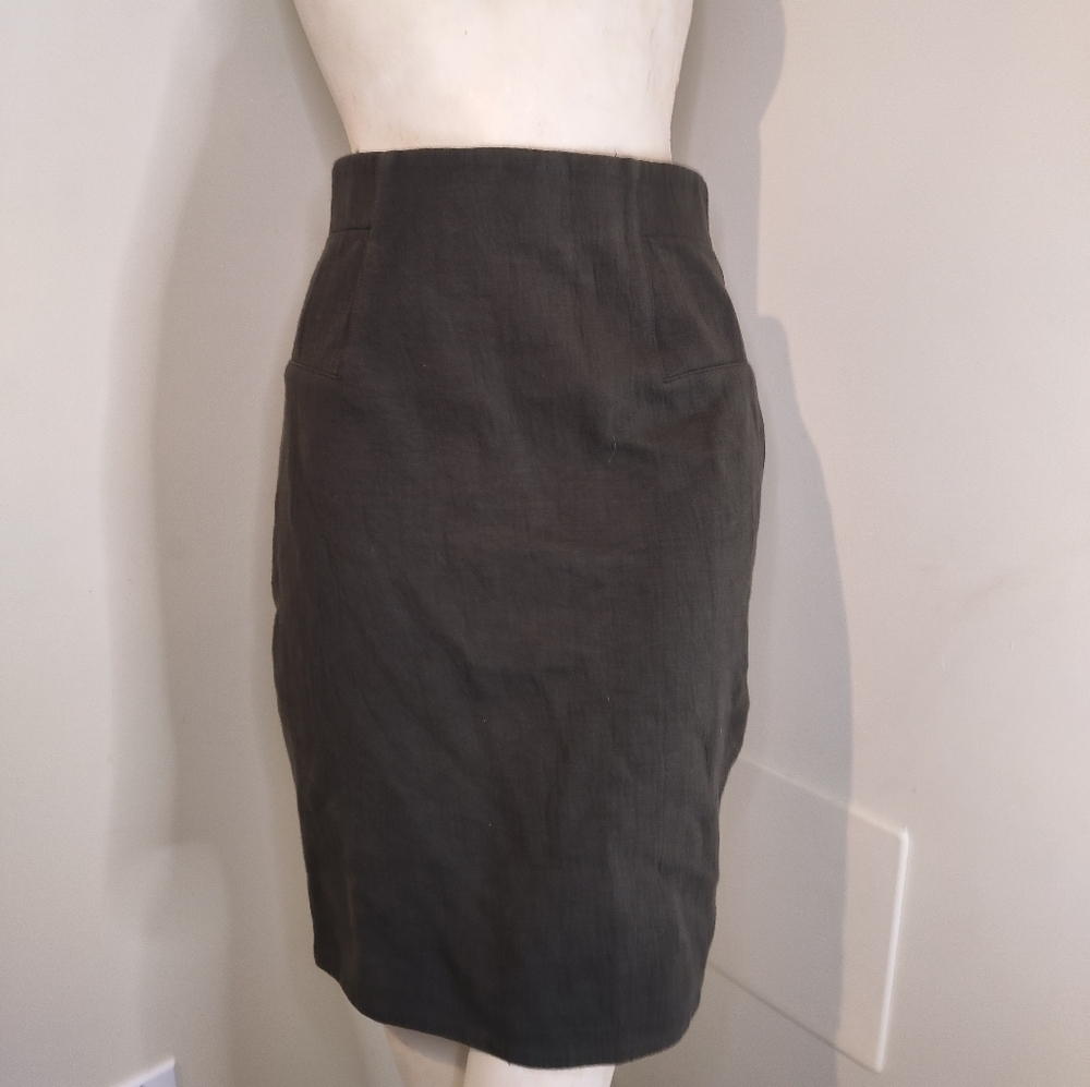 Judith & Charles Olive Green Stretch Pencil Skirt sz 4